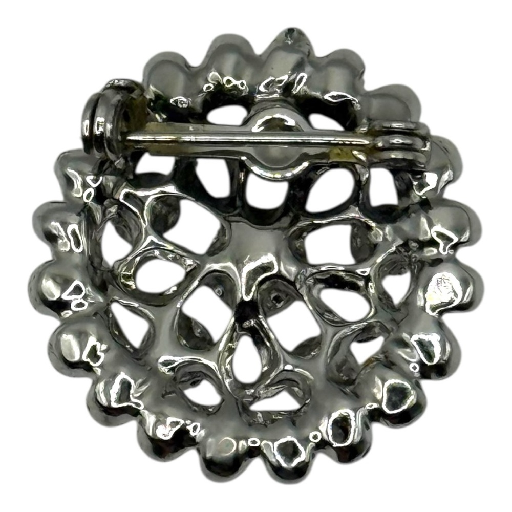 Source Unknown Silver Crystal Brooch - image 3